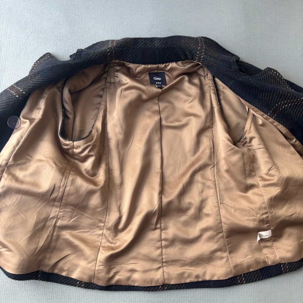 GAP | Navy Wool Blend Dark Academia Preppy Cottagecore Caplet Jacket | Size XS - Picture 6 of 6